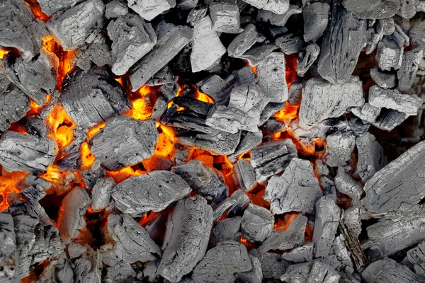 Glowing charcoal for bbq, background — Stock Photo, Image