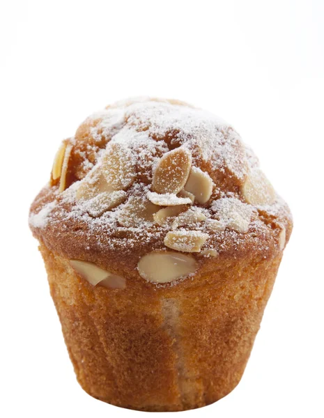 Homemade unwrapped almond muffin — Stock Photo, Image