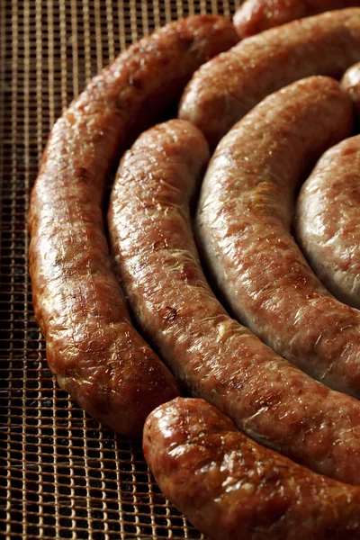 stock image Homemade pork sausage, spiral baked