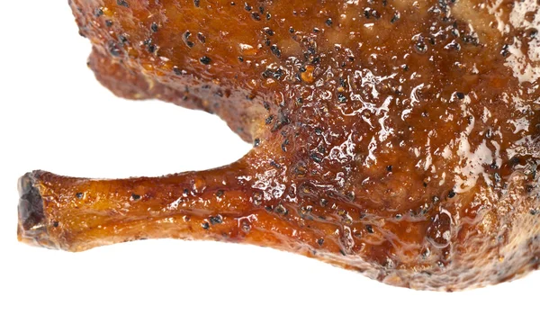 Quarto de ganso fumado, isolado em branco — Fotografia de Stock