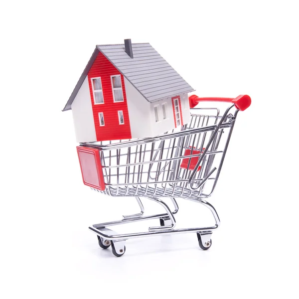 House in shopping cart — Stock Photo, Image
