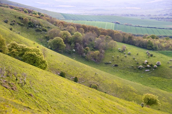 Landscape across layered hills in countryside — Stock Photo, Image