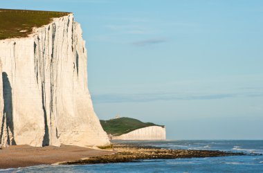 Yedi Kızkardeşler kayalıklarla south downs İngiltere peyzaj