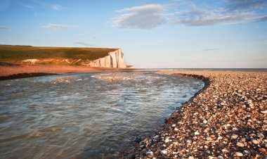 Yedi Kızkardeşler kayalıklarla south downs İngiltere peyzaj