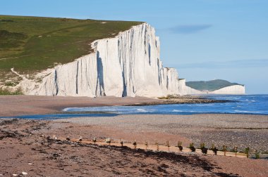 Yedi Kızkardeşler kayalıklarla south downs İngiltere peyzaj