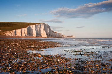 Yedi Kızkardeşler kayalıklarla south downs İngiltere peyzaj