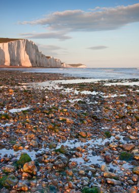 Yedi Kızkardeşler kayalıklarla south downs İngiltere peyzaj