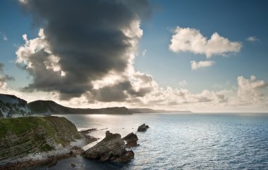 Sunrise okyanus manzara mupe defne jurassic coast İngiltere