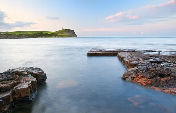 Kimmeridge baai zonsopgang landschap, dorset, Engeland — Stockfoto