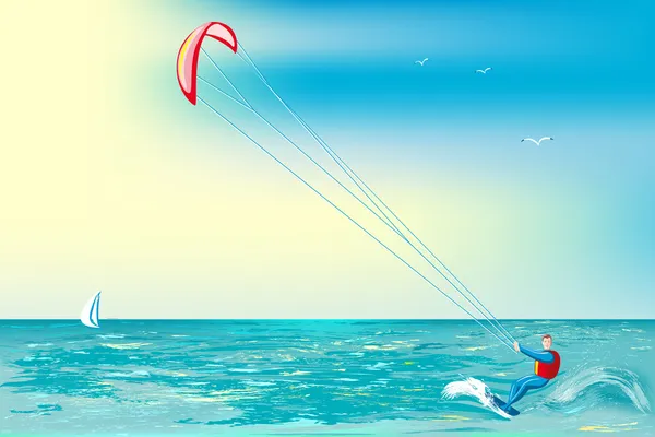 Kitesurfing — Wektor stockowy
