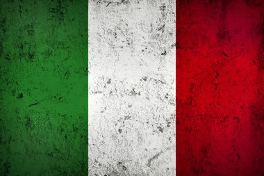 Grunge kirli ve yıpranmış İtalyan bayrağı
