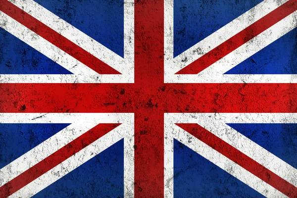 Granica brudne i wyblakły brytyjskie flagi — Zdjęcie stockowe