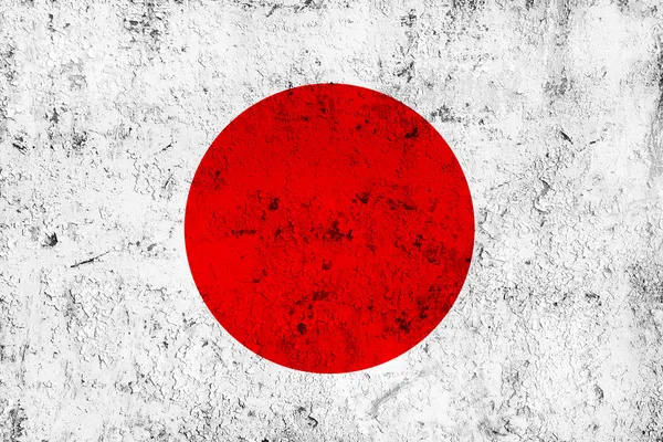 Granica brudne i wyblakły japońska flaga — Zdjęcie stockowe