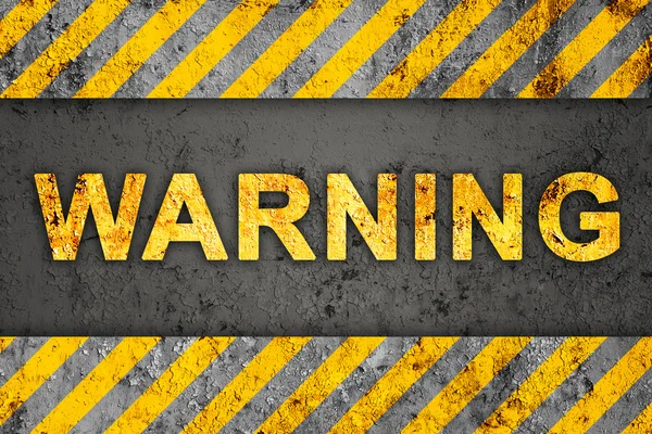 Grunge zwart en oranje patroon met waarschuwingstekst — Stockfoto