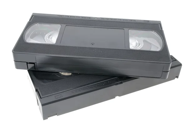 2 つの vhs ビデオ カセット ビデオ カセットをテープします。 — ストック写真