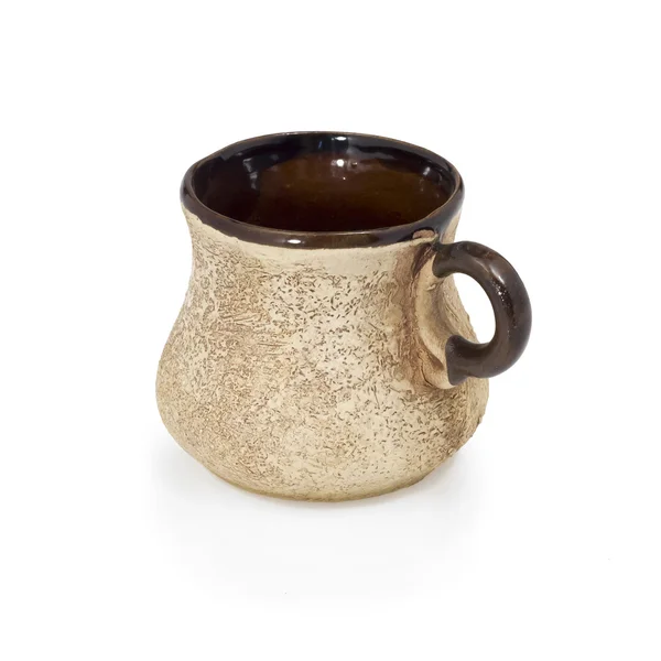 stock image Cup coffee from clay made manually.