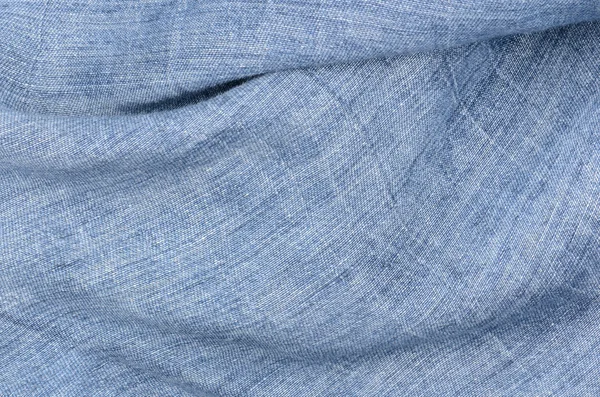 Blaue Leinen Nahaufnahme Textur Hintergrund — Stockfoto