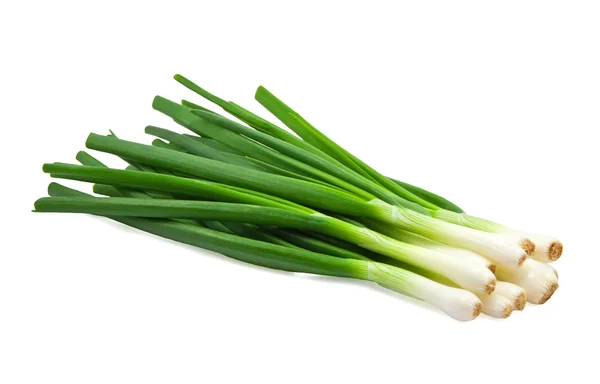 Zielonej cebuli na białym tle — Zdjęcie stockowe