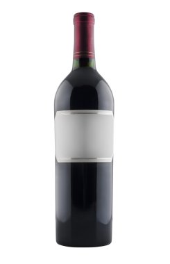 Red wine bottle, isolated clipart