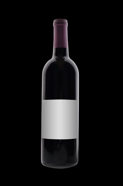Red wine bottle, isolated — Stock Photo, Image