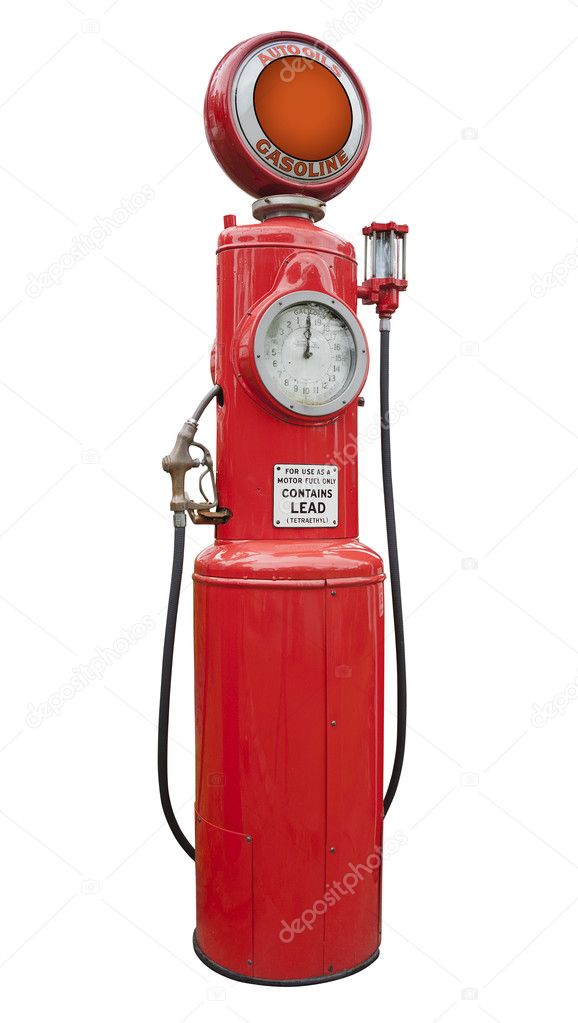 Antique gas pump, isolated
