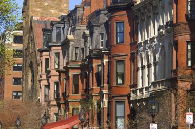 Brownstone apartment buildings clipart