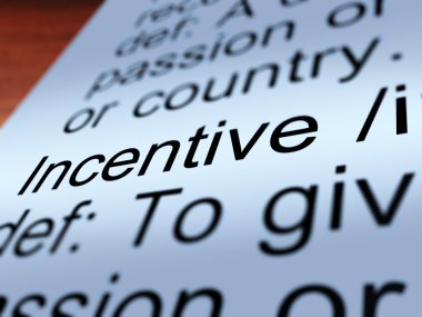 Incentive Definition Closeup Showing Enticing clipart