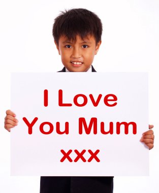 I Love You Mum Sign As Symbol For Best Wishes clipart