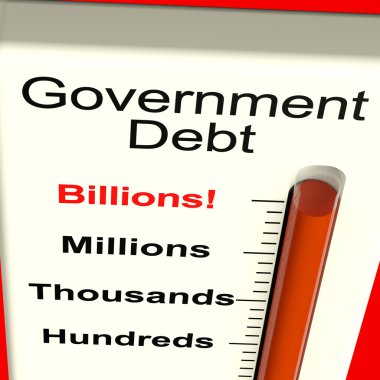Government Debt Meter Showing Nation Owing Billions clipart