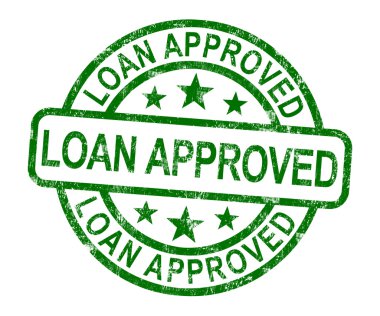 Loan Approved Stamp Shows Credit Agreement Ok clipart