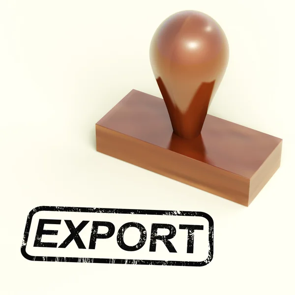 Timbre d'exportation montrant la distribution mondiale des produits — Photo