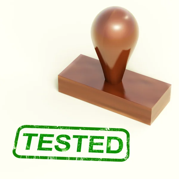 Tested Stamp Shows Approved Or Passed — Stock Photo, Image