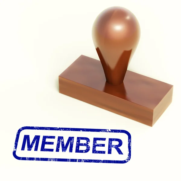 Member Rubber Stamp Shows Membership Registration And Subscribin — Stock Photo, Image