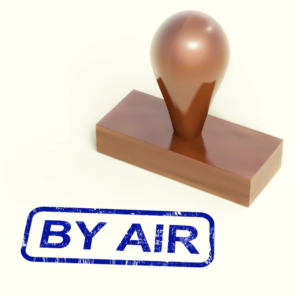 By Air Rubber Stamp Shows International Air Mail Delivery — Stock Photo, Image