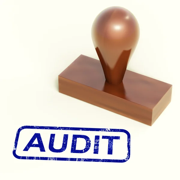 Audit Rubber Stamp Shows Financial Accounting Examination — Stock Photo, Image