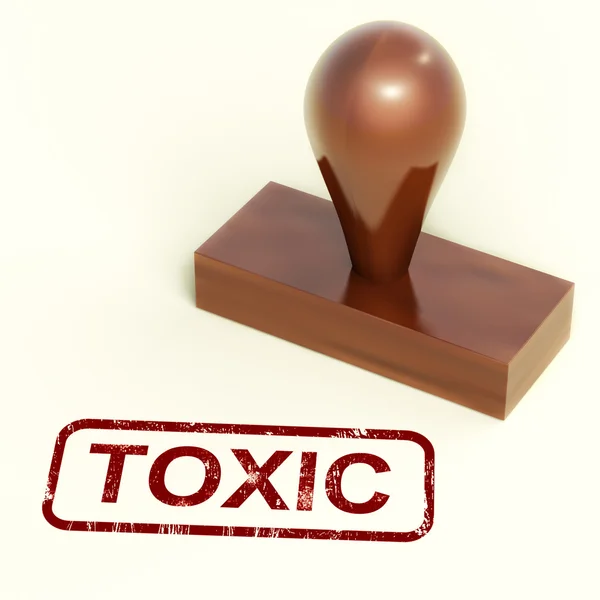 Toxické razítko ukazuje jedovaté a škodlivých látek — Stock fotografie