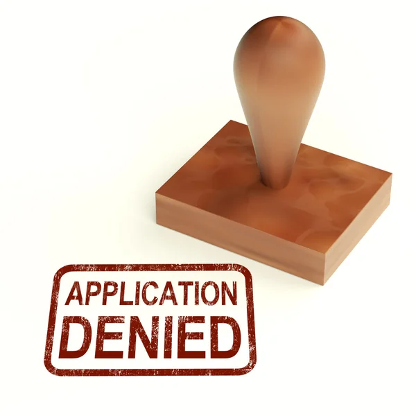 Application Denied Stamp Shows Loan Or Visa Rejected — Stock Photo, Image