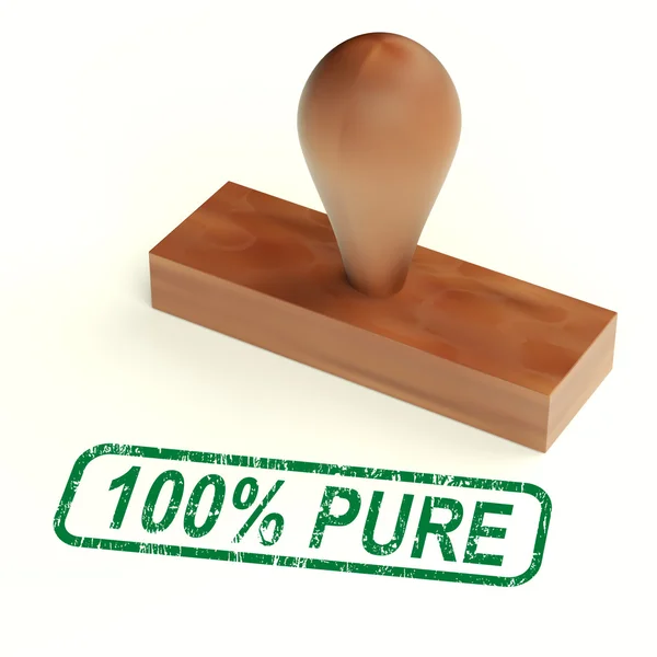 One Hundred Percent Pure Stamp Shows Genuine Or Natural — Stock Photo, Image