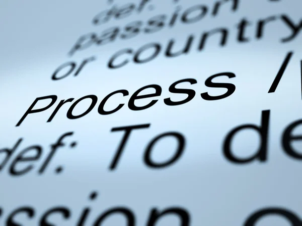 Process Definition Closeup Showing Result From Actions — Stock Photo, Image