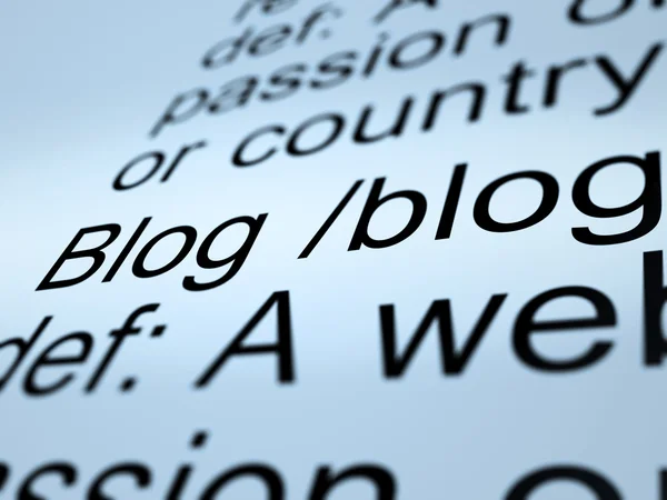 Blog-Definition Nahaufnahme zeigt Website Blogging oder Blogger — Stockfoto
