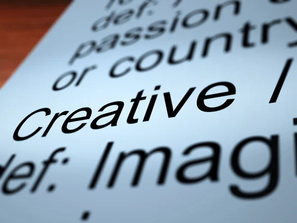 Kreativní definice closeup ukazující původní myšlenky — Stock fotografie