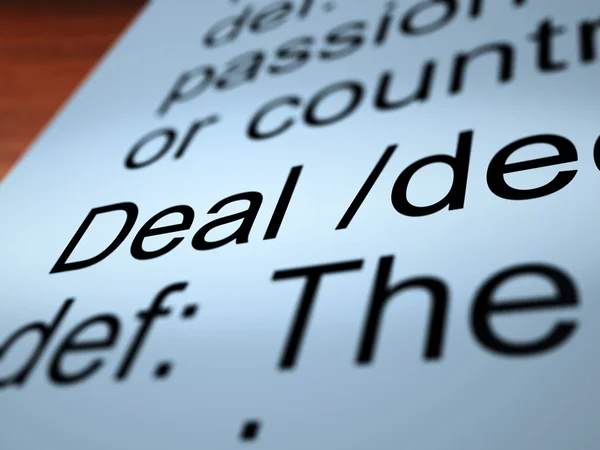 Deal Definition Closeup Showing Agreement — Stock Photo, Image