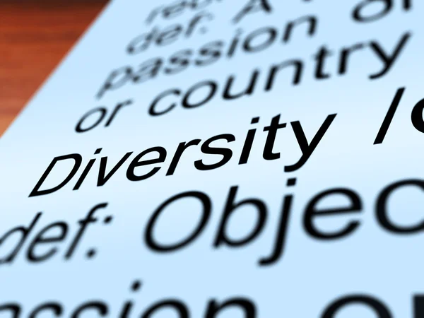 Diversity Definition Closeup Showing Different Or Diverse — Stock Photo, Image
