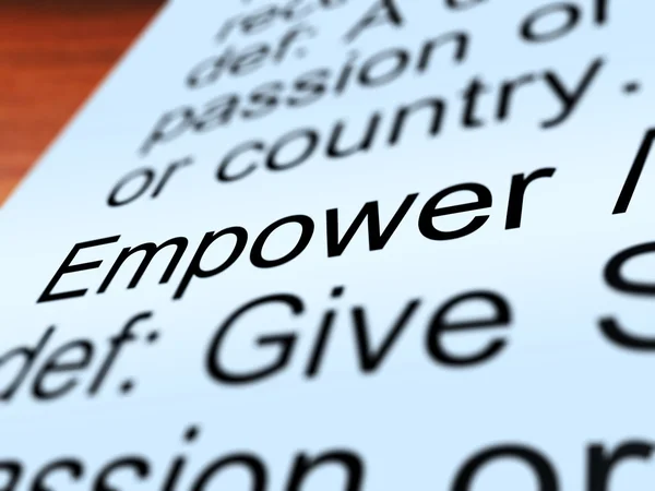 Empower-Definition Nahaufnahme, die Autorität oder Macht zeigt — Stockfoto