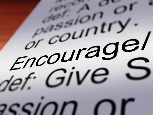Encourage Definition Closeup Showing Motivation — Stock Photo, Image
