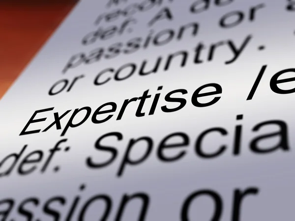 Expertise Definition Closeup Showing Skills Or Proficiency — Stock Photo, Image