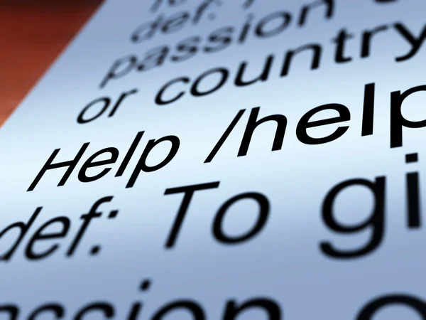 Help Definition Closeup Showing Support And Service — Stock Photo, Image