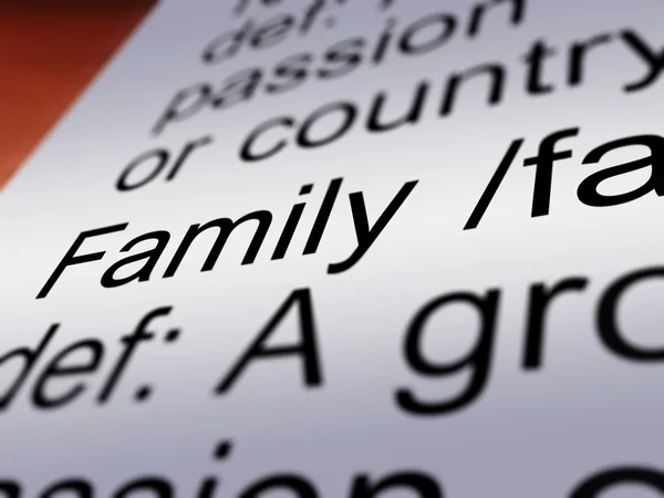 Family Definition Closeup Showing Mom Dad Unity — Stock Photo, Image
