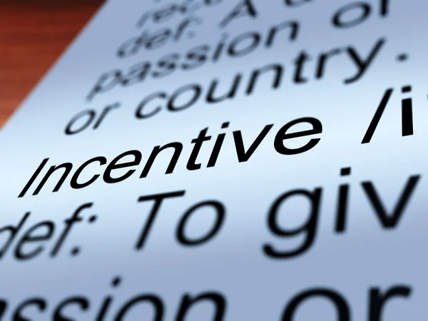 Incentive Definition Closeup Showing Enticing — Stock Photo, Image