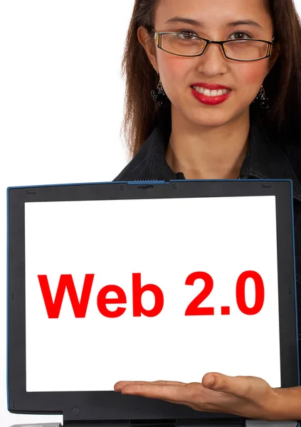 Web2 Computer Message Showing Social Media — Stock Photo, Image